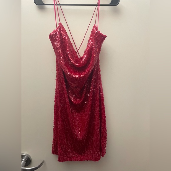 berry sequin mini dress